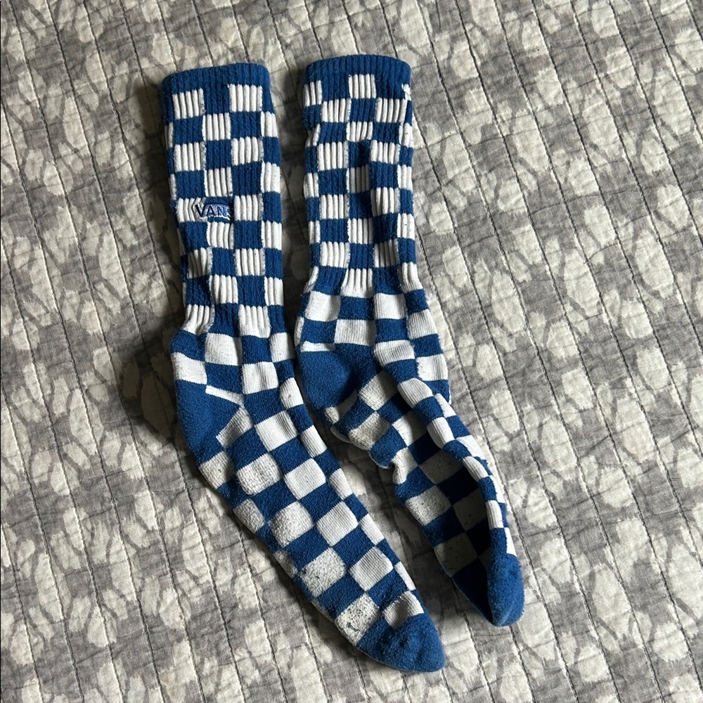 Vans Classic Blue and White Checkered Socks